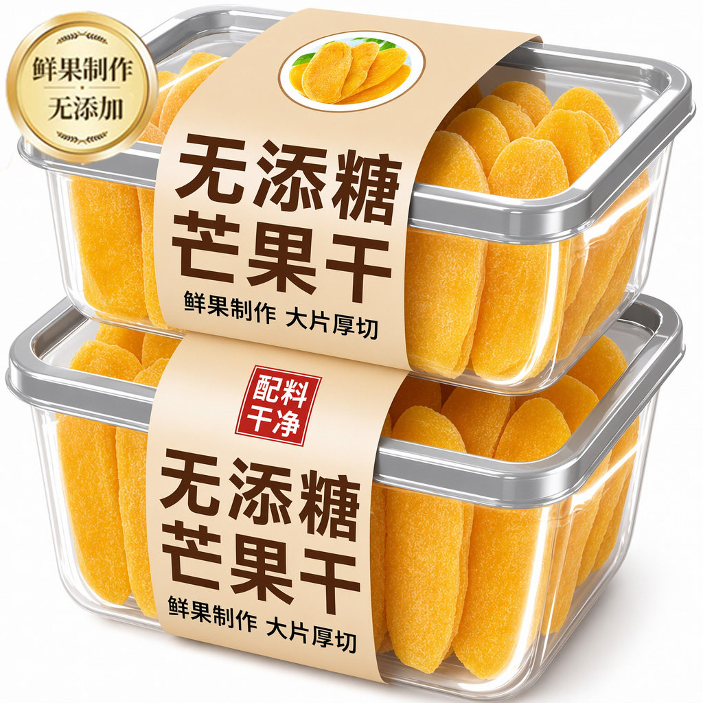 特级厚切大片芒果干原味无糖添加官方旗舰店即食蜜饯水脯休闲零食