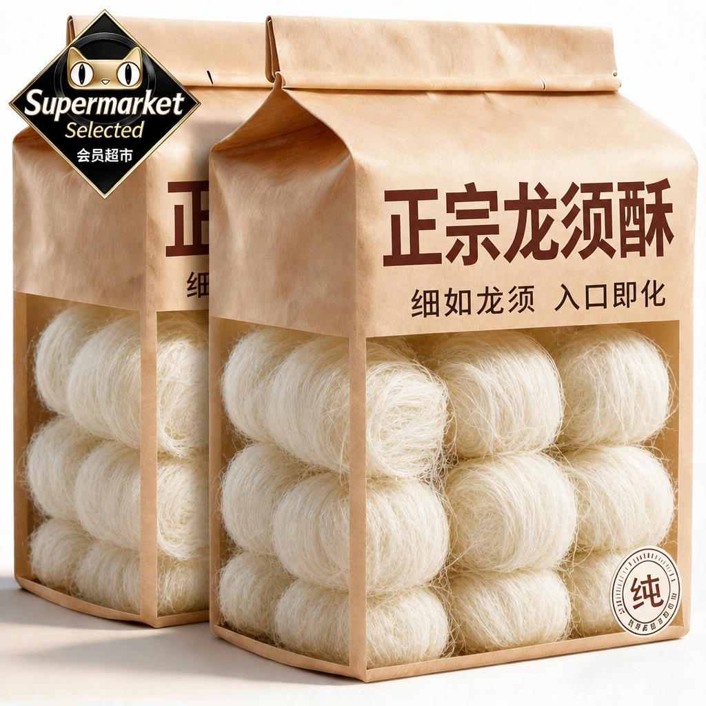 湖北特产正宗龙须酥官方旗舰店老式传统糕点心下午茶点心休闲零食