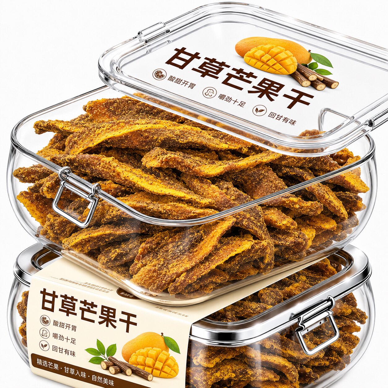 甘草芒果干条咸味酸甜芒果干九制盐津奶油芒果干蜜饯果脯怀旧零食