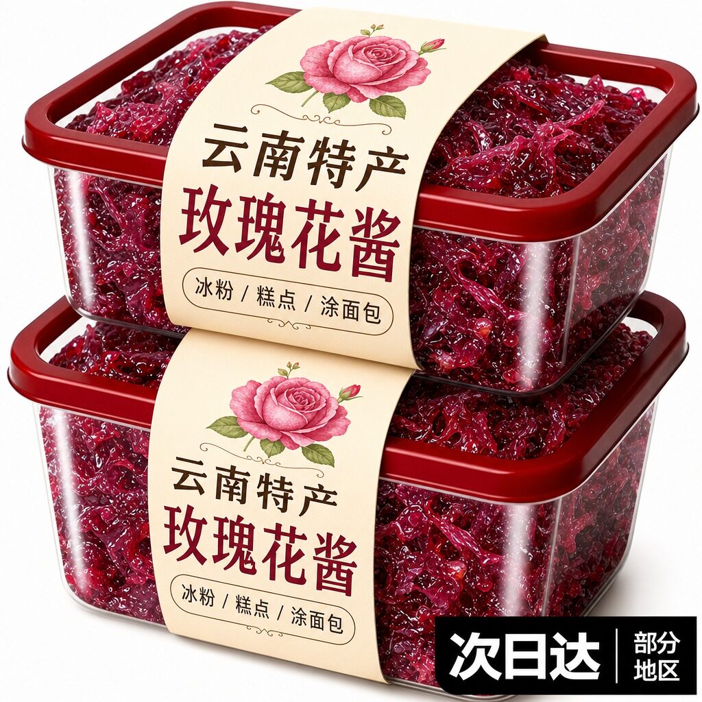 云南特产玫瑰花酱官方旗舰店正品0添加馅料冰粉专用桂花烘焙食用图片