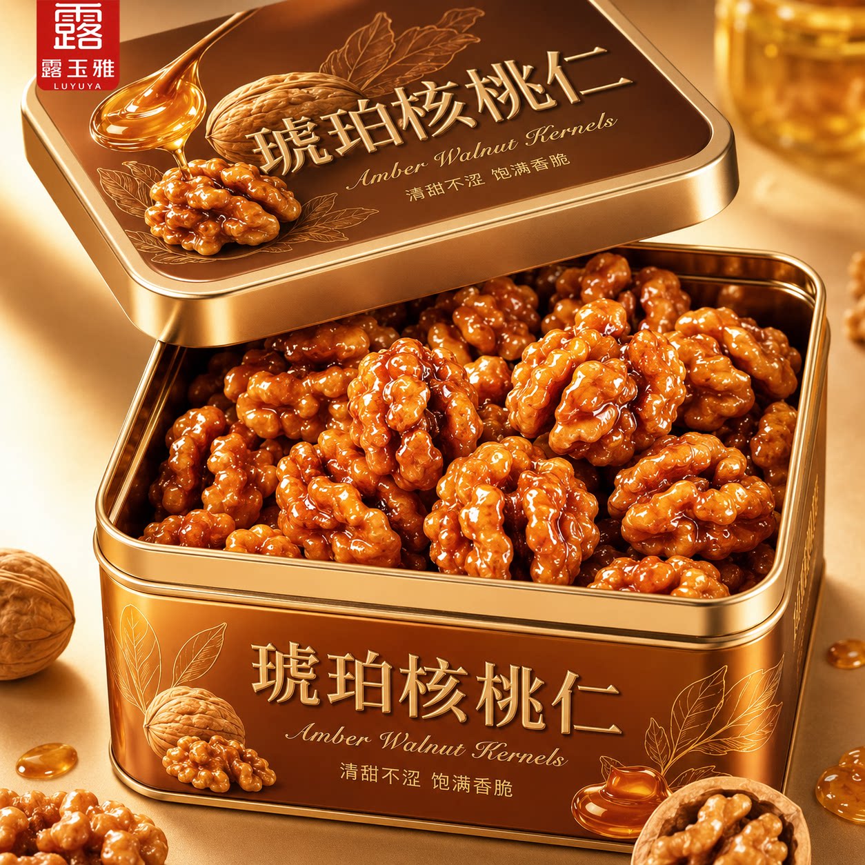 【清甜不涩】蜂蜜琥珀核桃仁图片