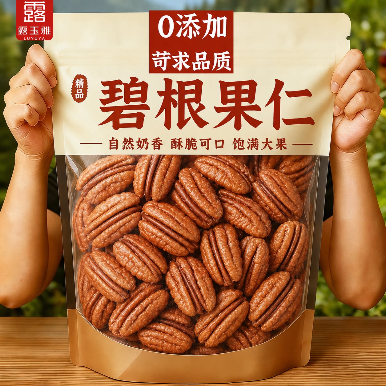 原味碧根果仁官方旗舰店奶油味长寿果美国核桃孕妇干果仁坚果零食