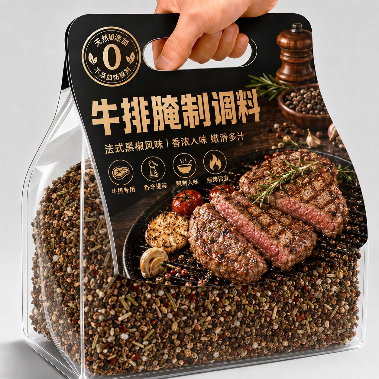 黑椒牛排腌制调料家用黑椒风味嫩肉锁汁猪排鸡排烧烤复合腌料煎焗图片