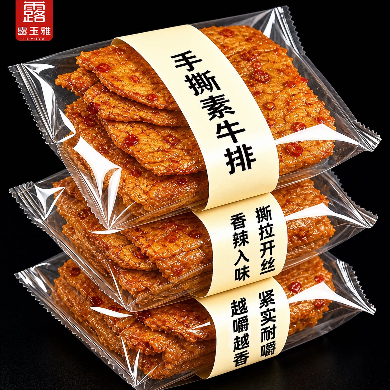 香辣手撕素牛排官方旗舰店素肉豆干素牛肉辣条豆腐干制品解馋即食