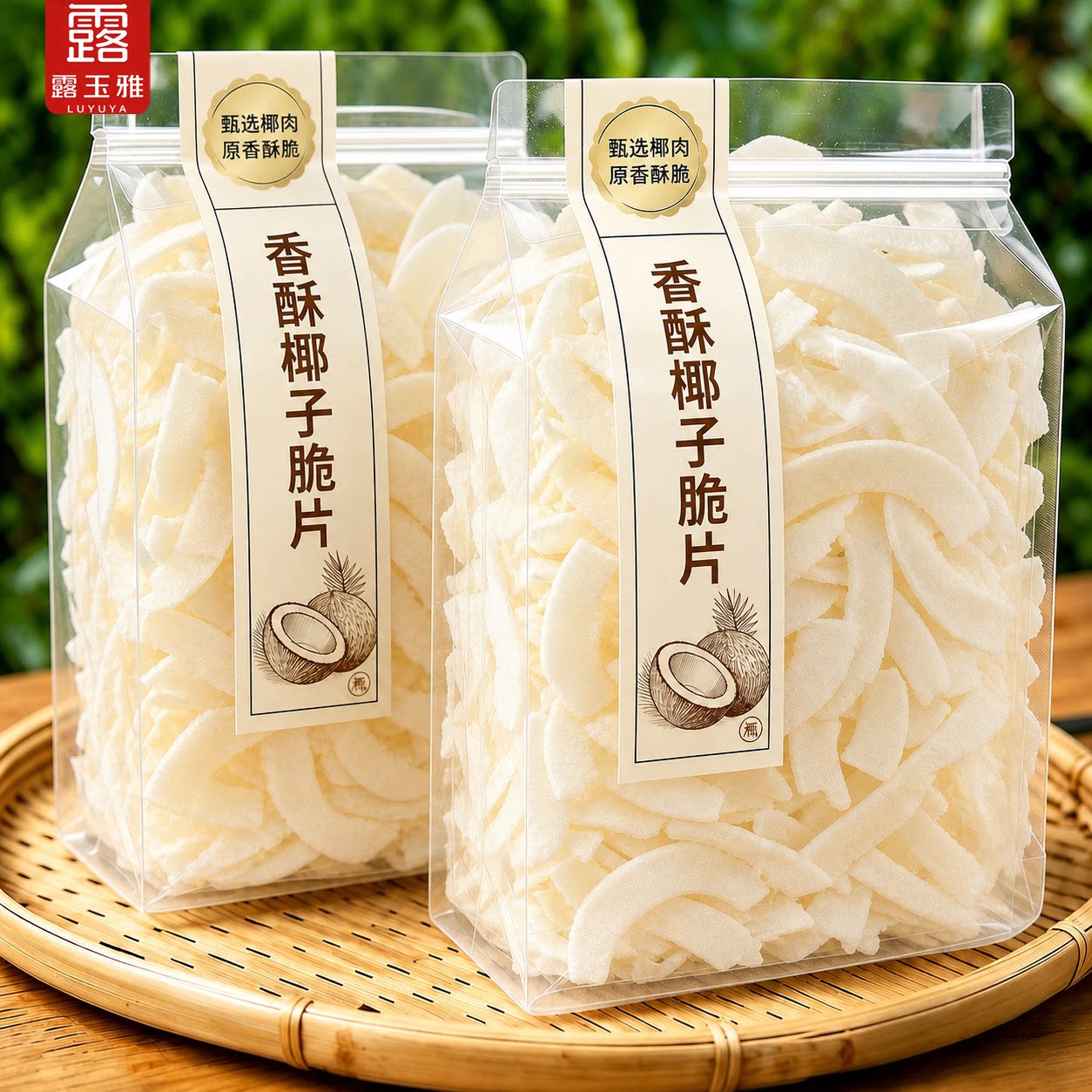 海南特产椰子片脆片香烤椰肉干椰片碎脆椰角肉无糖精烘焙休闲零食