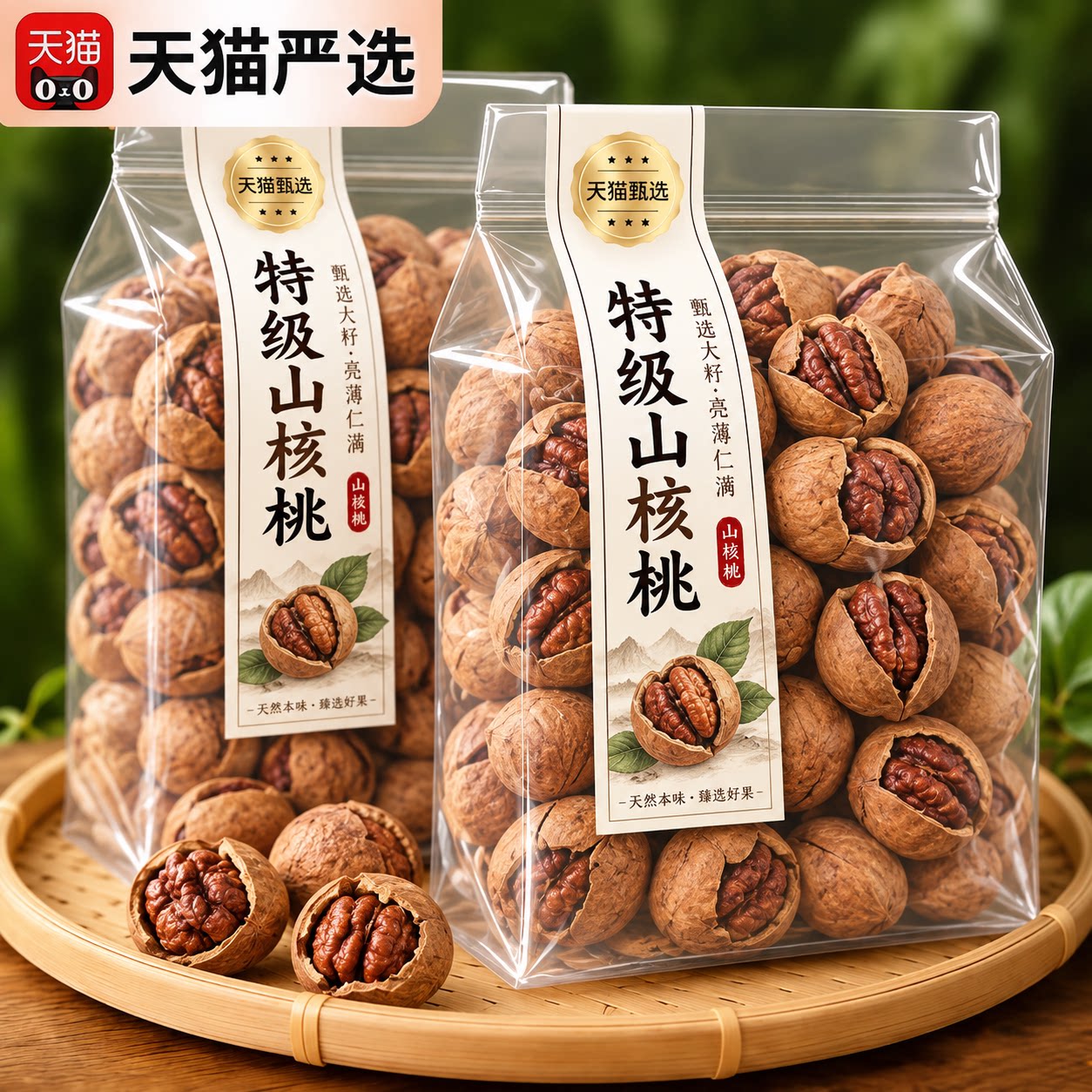 【天猫甄选】山核桃手剥新货野生特级特产坚果仁孕妇零食官方旗舰