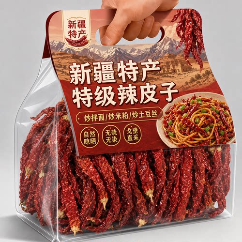 新疆辣皮子官方旗舰店干辣椒沙湾安集海线椒干大盘辣子鸡特产拌面