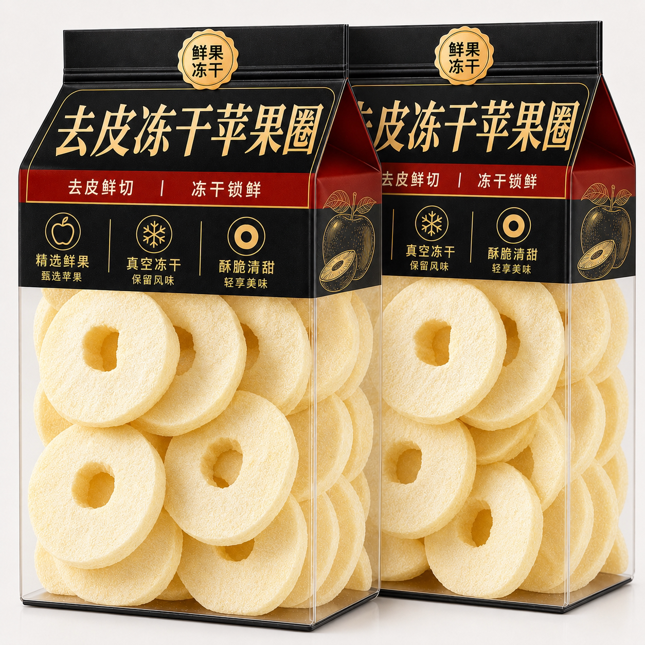 冻干苹果干无添加烟台水果干零食原味厚原切烘干苹果脆干苹果脆片