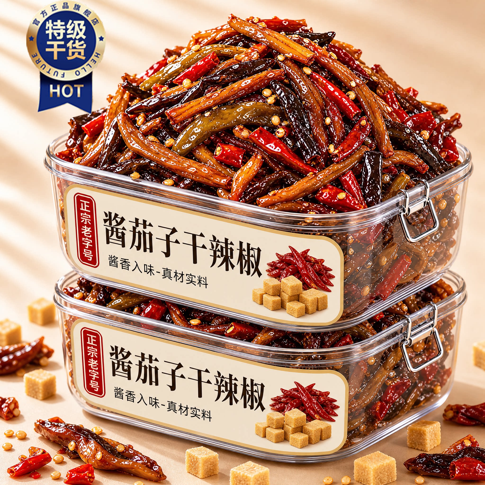酱茄子干辣椒延边朝鲜族特产酱茄子干辣椒东北酱香烧茄子地窖拌饭