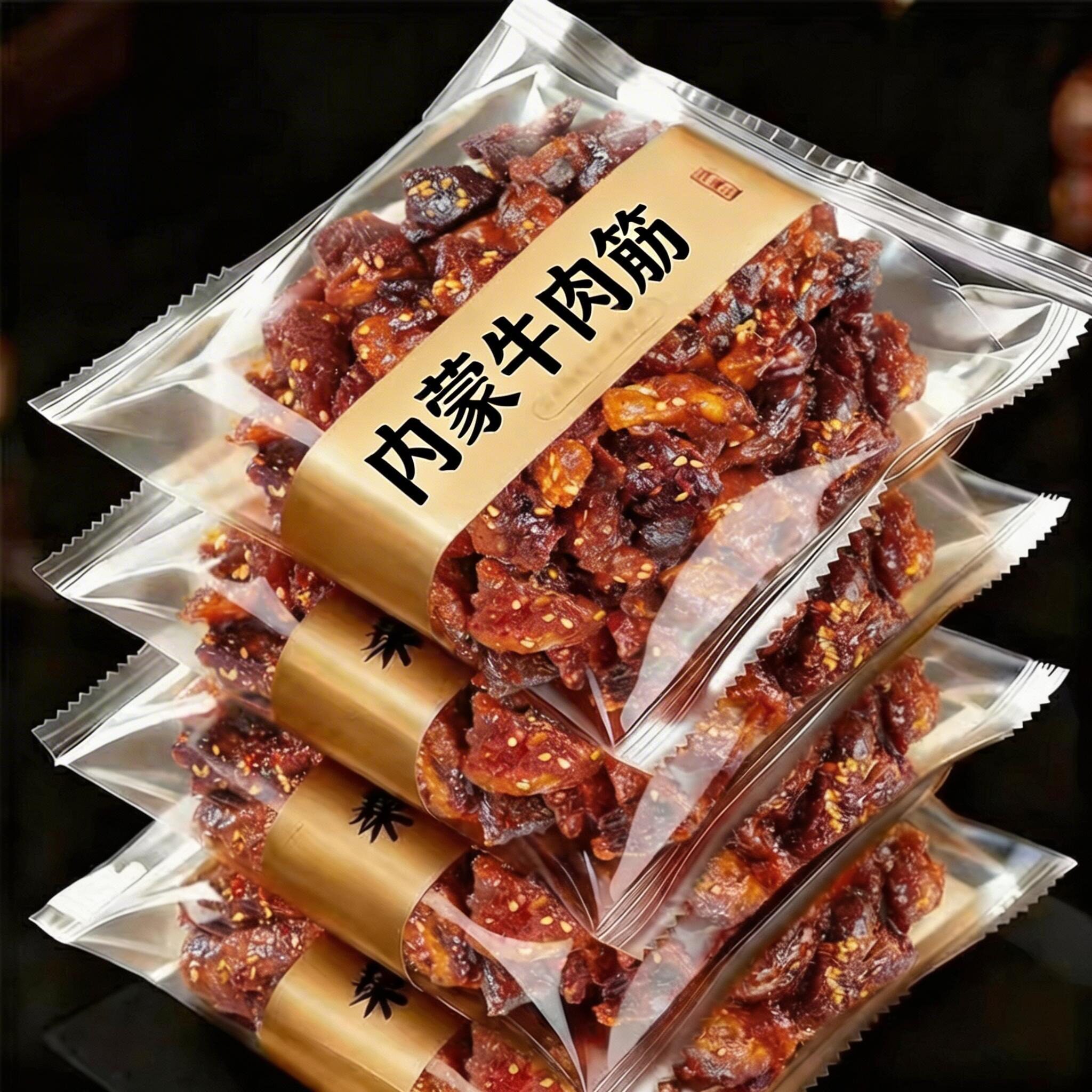 正宗内蒙古特产牛肉筋筋头巴脑风干边角料开袋即食麻辣孜然味熟食