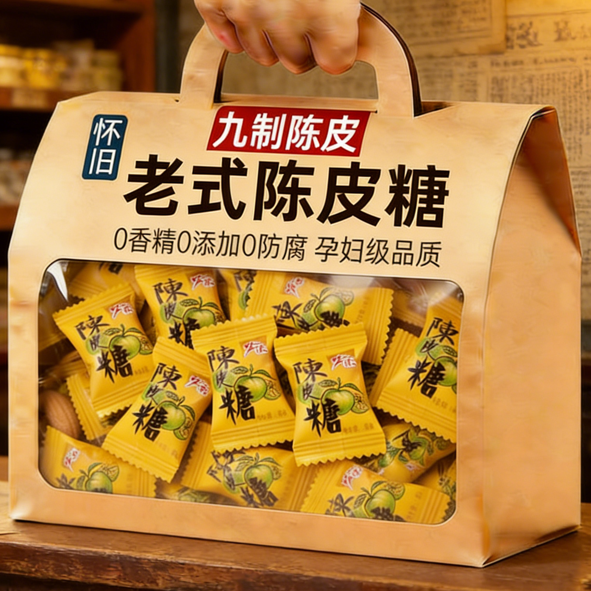 正宗陈皮糖官方旗舰店老式陈皮糖正品水果硬糖喜糖果零食润喉化痰