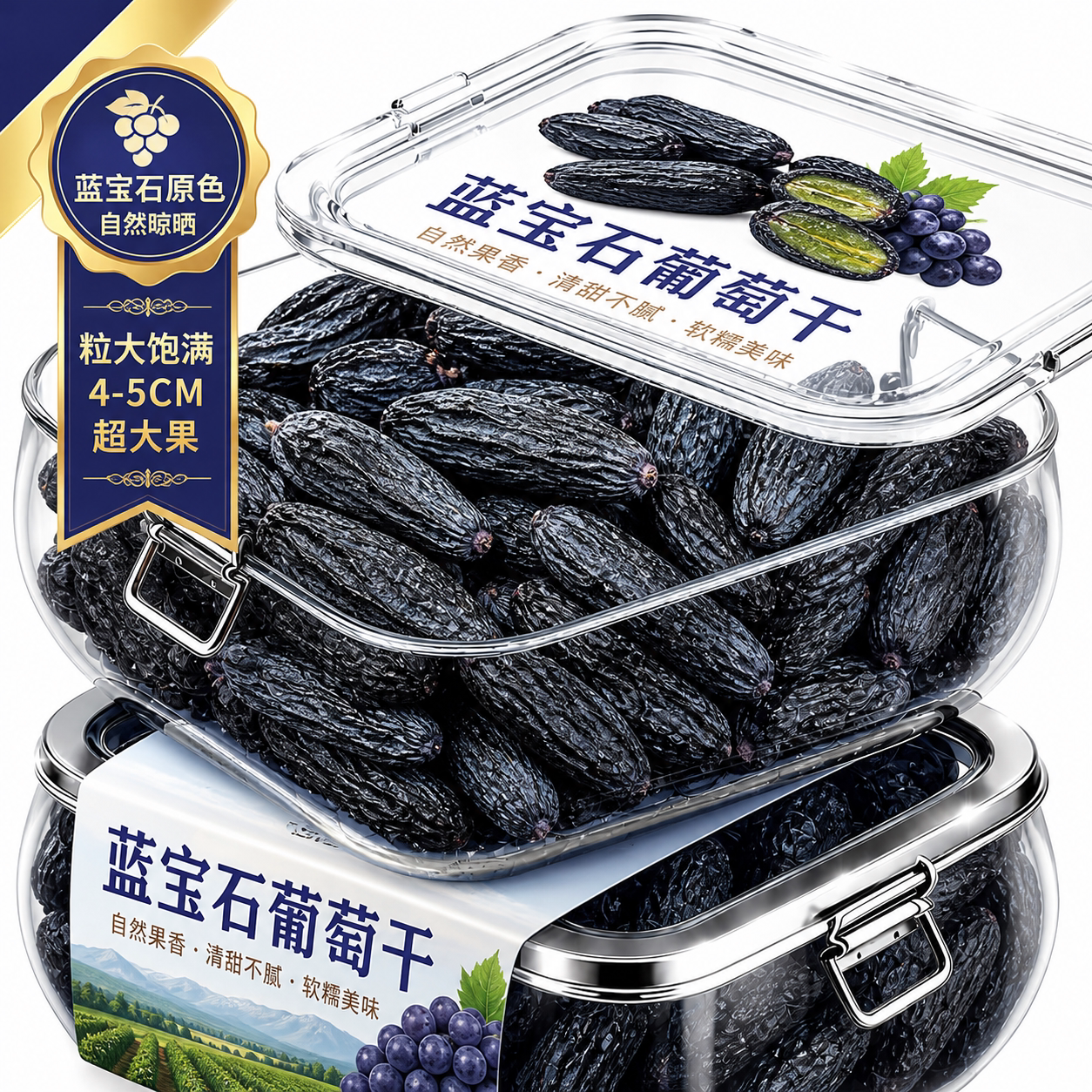 蓝宝石葡萄干2026新货新疆特产自然风干大粒原味葡萄干官方旗舰店