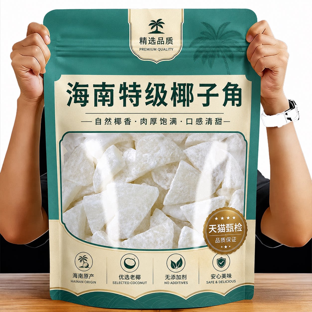 正宗海南特产椰子角官方旗舰店无糖椰子肉块椰香休闲零食散装包邮