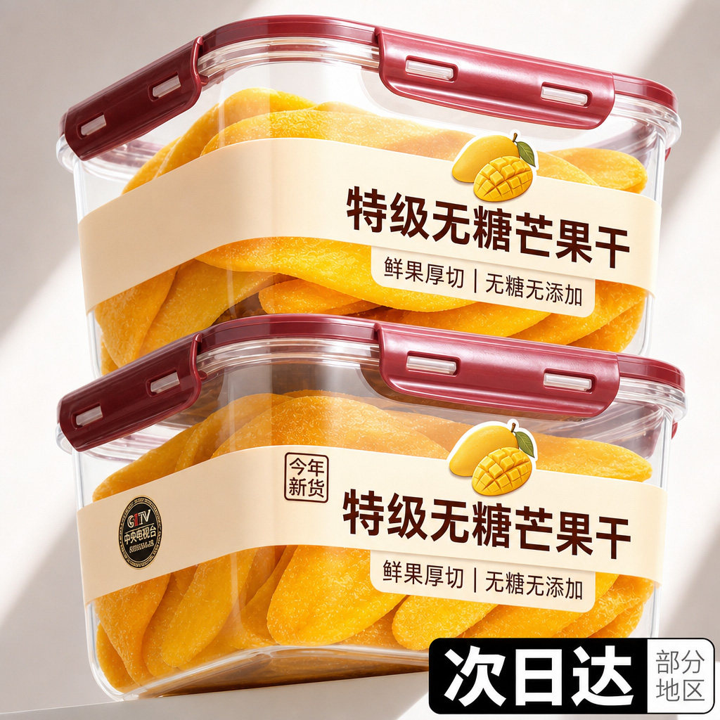 特级厚切大片芒果干原味无糖添加官方旗舰店即食蜜饯水脯休闲零食