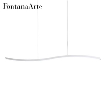 意大利原装进口Fontana Arte SERPENTINE白色条形LED可调光吊灯