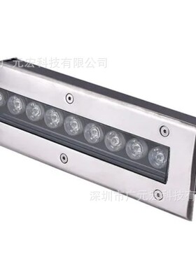 LED长方形地埋灯6W12W18W24W36W水下七彩灯不锈钢AC24V嵌入式RGB