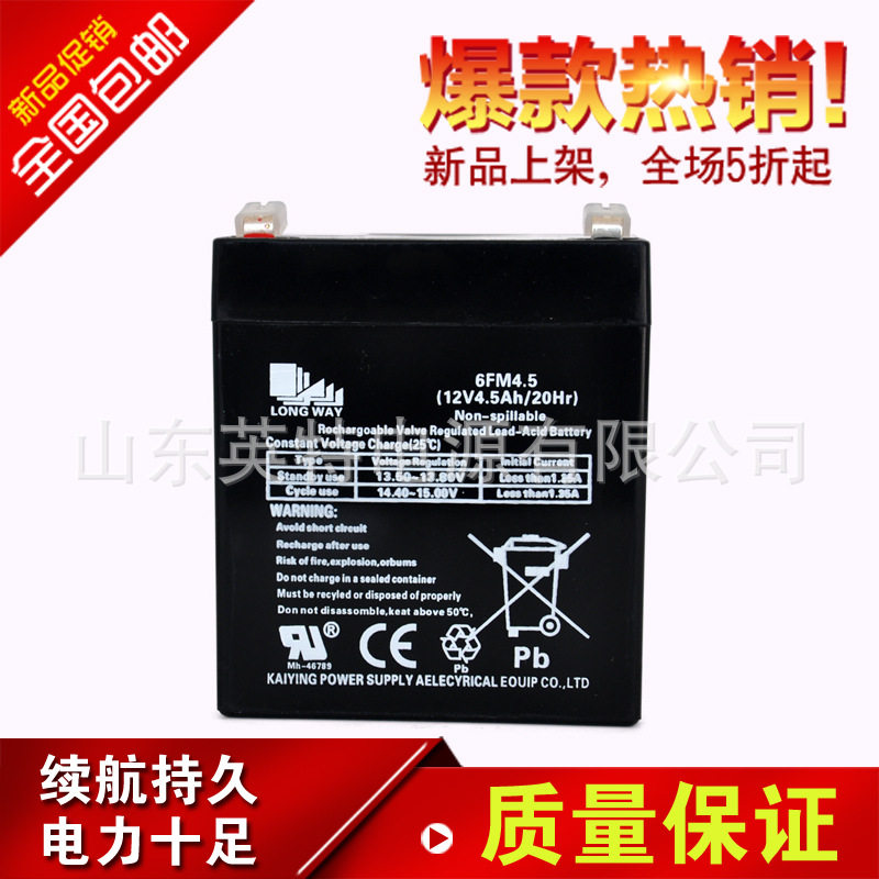 龙威蓄电池12v4.5ah儿童玩具车大容量家用免维护铅酸电瓶