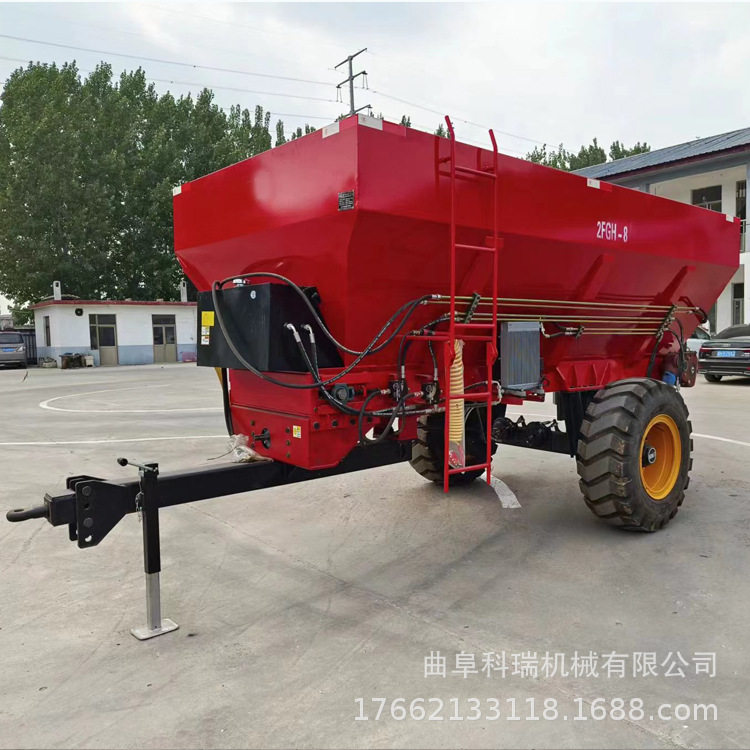 10立方牵引式撒粪车牛羊粪扬粪机大容量农用横绞龙甩肥机科瑞