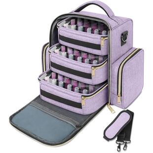 可容纳72个瓶子的抛光剂收纳盒，大容量，带3个瓶子