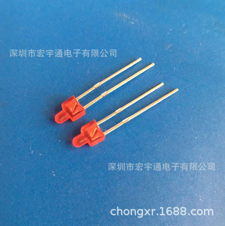 LED指示灯圆头F2奶嘴型红灯短脚 高亮 2mm红色F2 红光 雾状