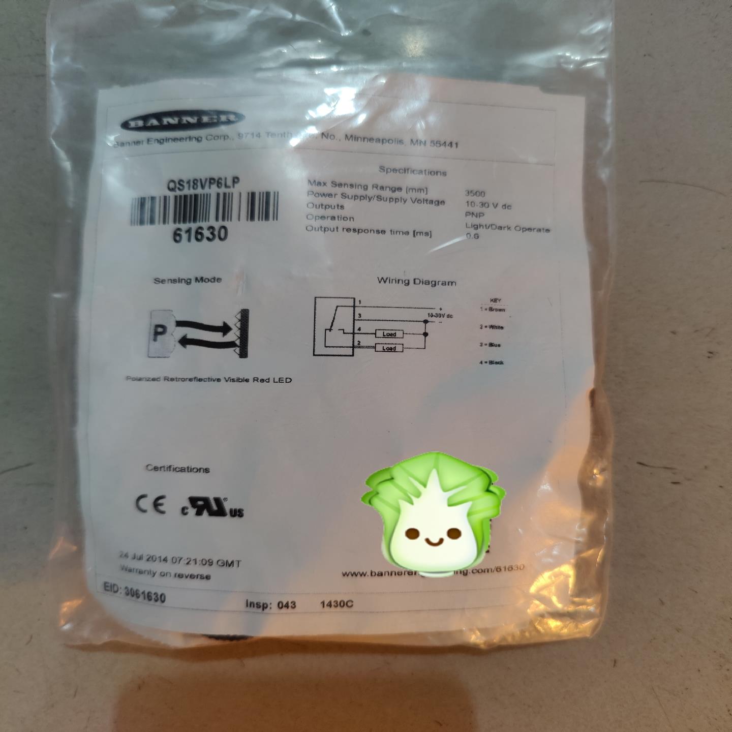 邦纳 全新原装 QS18VP6LP 61630 有6个