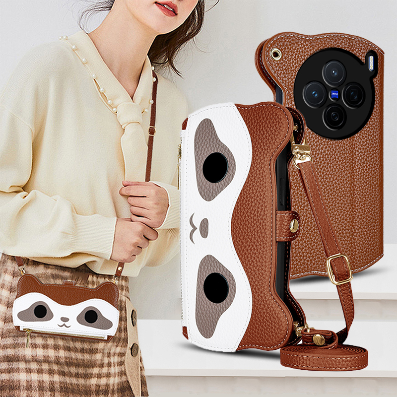 适用vivox200手机壳斜挎x100Ultra全包镜头x300Pro翻盖皮套X100S背带挂绳x90Pro+创意钱包式mini真皮防摔新款