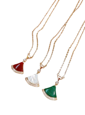 贝母扇子项链轻奢18k金