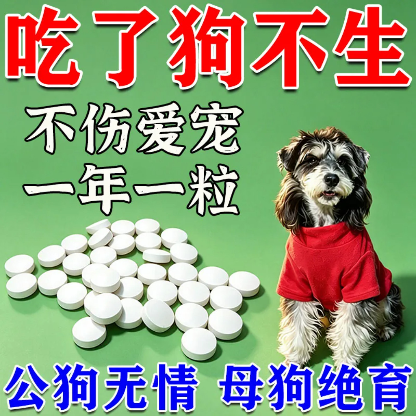 狗狗永久绝育公母通用永久绝育不发身不乱尿