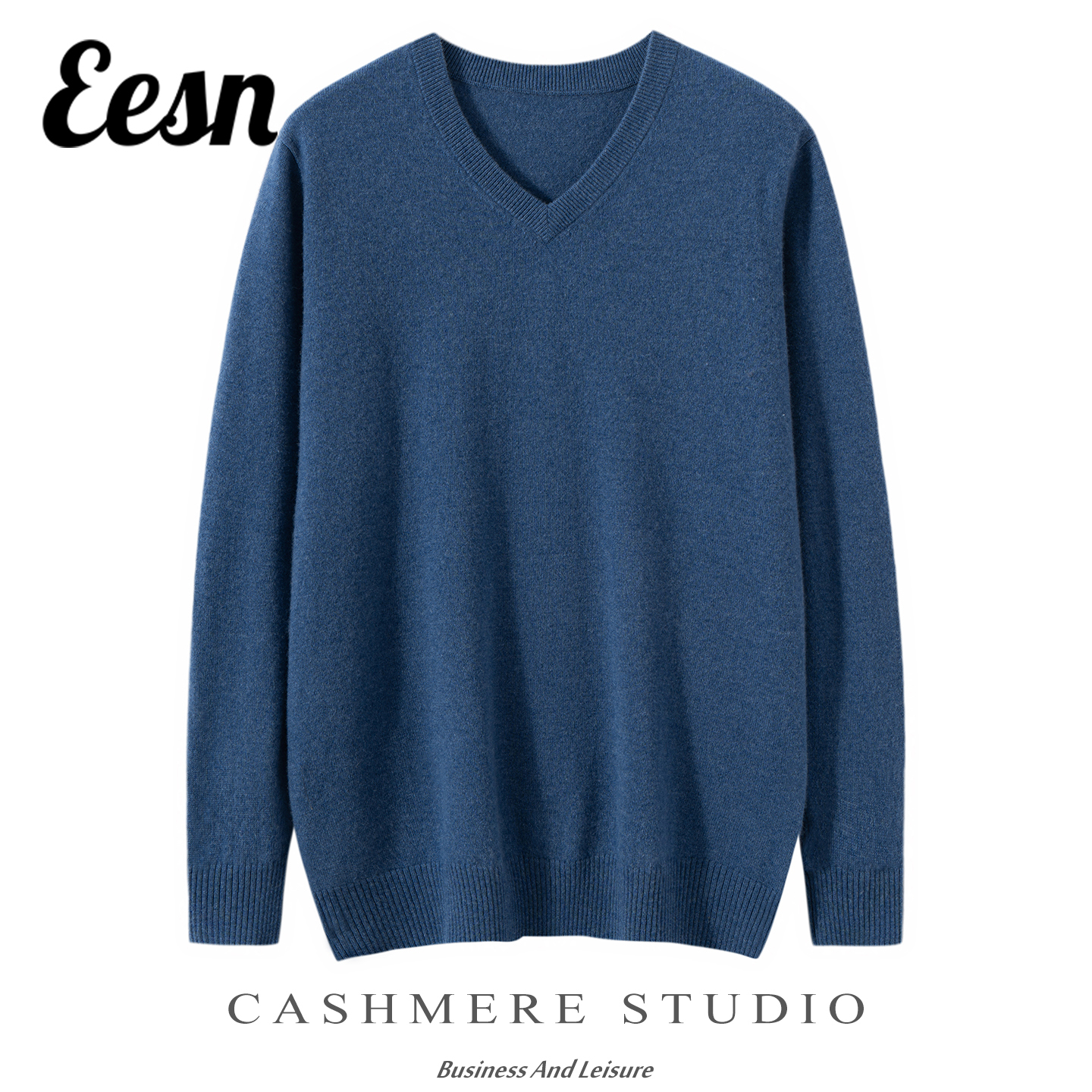 男士100%羊绒衫上衣平面V领毛衣