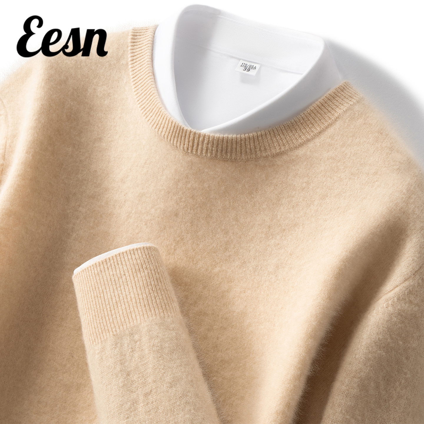 软糯男士圆领100%山羊绒衫上衣