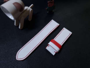 纯手工表带定制掌纹小牛皮灌篮高手红白配色男女适用手表配件包邮