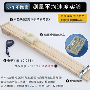 測量平均速度實(shí)驗(yàn)斜面小車全套裝 置新課標(biāo)初中物理力學(xué)實(shí)驗(yàn)器材帶滑輪刻度長木板木塊摩擦力影響因素橡膠棉布