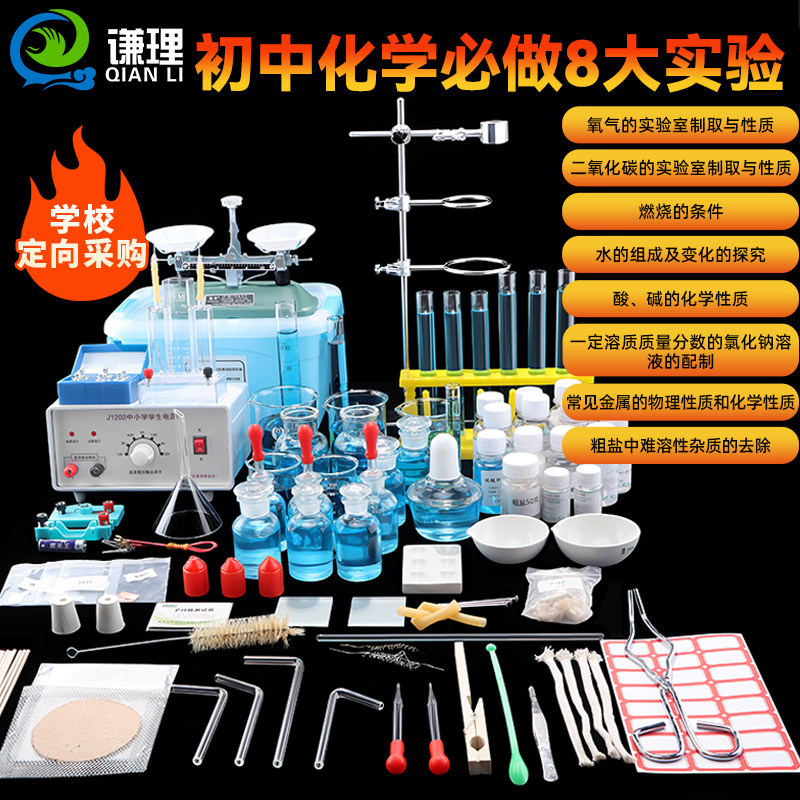 初中化学必做八大实验氧气二氧化碳制取性质燃烧条件水电解酸碱性质金