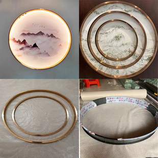 不锈钢整圆背景墙圆形包边装饰条天花吊顶4分之1圆弧转角钛金收边