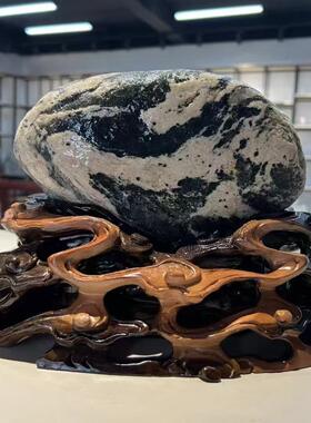 泰山原石客厅石头路冲靠山石