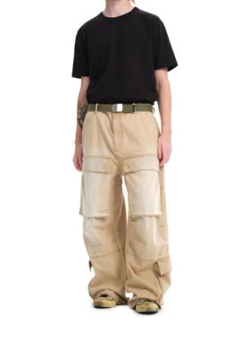 Brokenonyx 大口袋宽松微喇卡其色牛仔工装裤街头宽松休闲阔腿裤