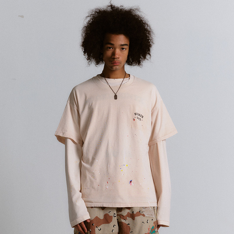 Brokenonyx 泼墨做旧标语短袖 LOGO PAINTED TEE