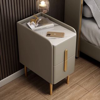 欧派床头柜简约现代家用卧室小型全实木智能轻奢小户型超窄迷你床