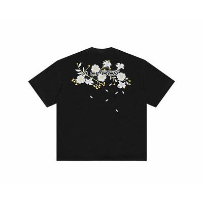 A chock美式高街雏菊字母印花休闲宽松百搭短袖T恤男女同款 情侣