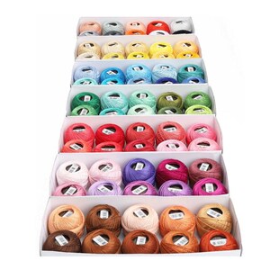 Thread Pearl 双丝光烧毛8号全棉蕾丝线n钩针手编线10克球 Cotton