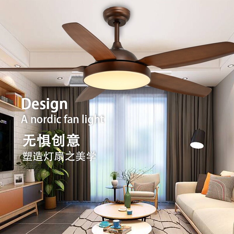 北欧吊扇灯客厅吊灯一体两用电灯厅有110V电风扇灯扇厨房电扇灯餐