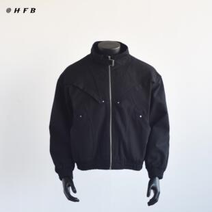 结构廓形显高立领工装 春秋cleanfit短款 夹克外套男女BE23 美式 HFB