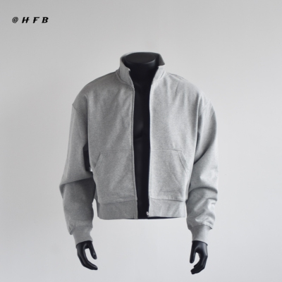 HFB短款显高重磅拉链卫衣