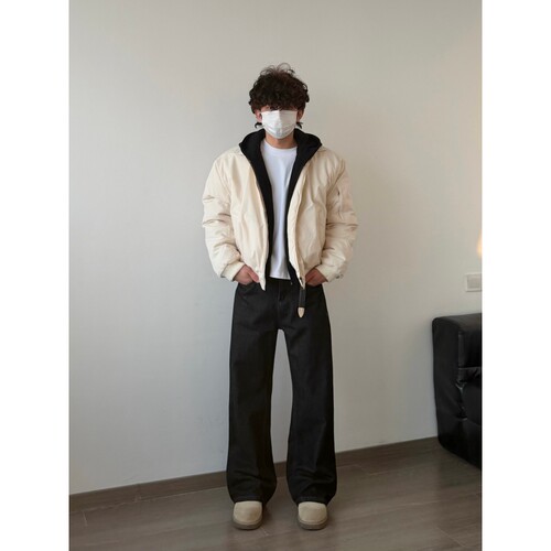 HFB翻领加厚棉服夹克休闲外套