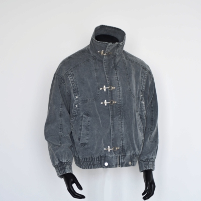 HFB水洗牛仔外套短宽夹克上衣男