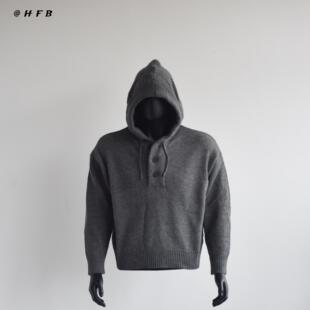【小个子特制款】HFB 美式秋冬短款连帽毛衣慵懒风针织上衣MFY209