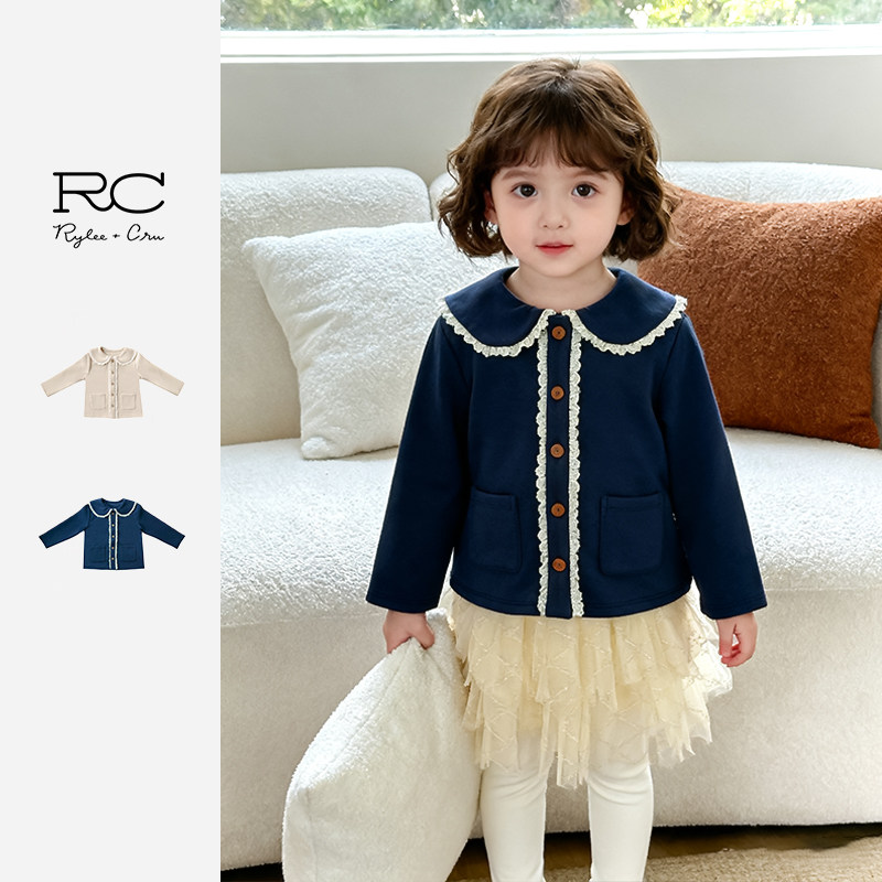 RyleeCru官方正品儿童卫衣女童针织开衫外套秋冬上新