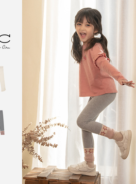 RyleeCru女童打底裤女孩长裤裤袜女宝外穿RC设计感可爱女裤