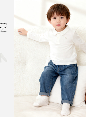 RyleeCru商场同款针织衬衫秋冬新款男宝男童长袖打底衫衬衣