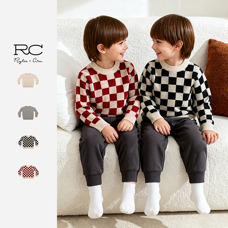 RyleeCru儿童羊绒毛衣男童女童毛衣大童中童羊毛衫圣诞款,童装/婴儿装/亲子装,毛衣/针织衫,淘宝优惠券,粉丝福利购,淘宝优惠卷